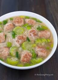 Pork Bola Bola Soup With Misua And Patola Panlasang Pinoy Recipe Pork Soup Recipes Pork Soup Filipino Soup Recipes