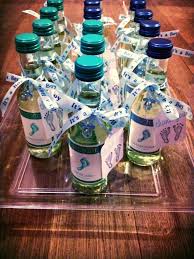 Diy Baby Shower Favors Finally I Finished Them The Final Product Is The Barefoot Wine Moscato And Chardonnay Mini Bottles With Ribbon Mini Blue Pacifiers And Handmade Etsy Labels Baby Showers