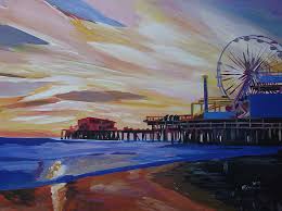 Maybe you would like to learn more about one of these? Santa Monica Pier At Sunset Painting By M Bleichner