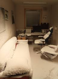 The fastest and most efficient way would be to exchange the air out for dryer air. When You Live In Svalbard Norway And Forgot To Close The Window To The Home Office Wellthatsucks