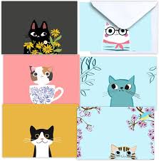 Print personalized note cards online available in custom and standard options. Buy 36 Blank Greeting Cards With Envelopes Cute Cat Bulk Note Cards Stationery Box Set For All Occasions Birthday Thank You And Just Because Online In Uae B08s7m6kty