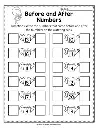 Before And After Numbers Spring Math Worksheets And Activities For P Kindergarten Math Worksheets Free Spring Math Worksheets Free Printable Math Worksheets