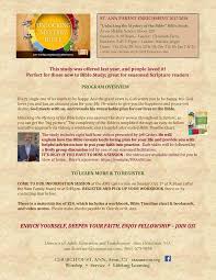 Check out the promo video below! Unpacking The Mysteries Of The Bible Church Of Saint Ann Avon Ct