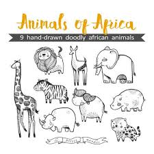Hand Drawn Cute Animals Of Africa Clipart Illustration Printable Coloring Sheet Animal Sticker Sheet Digital Download African Fauna In 2021 How To Draw Hands Africa Drawing Animal Drawings