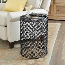 Tribesigns console table entryway table with shelf storage, stable side end table, for hallway entryway, living room, bedroom. Black Lacy Quatrefoil Pattern Side Table