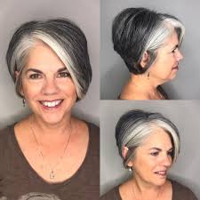 Gray short hair that's been styled with longer layers at the bottom has the tendency to flip out—and that's okay! 65 Gorgeous Hairstyles For Gray Hair