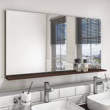 Bathroom mirrors and shaving mirrors are a practical addition to any bathroom. Boston Dark Oak Bathroom Mirror With Shelf 1200 X 650mm Better Bathrooms