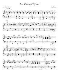 Les champs elysées picking solo guitar. Aux Champs Elysees Sheet Music For Piano Solo Musescore Com