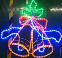 Waterproof Holiday 2D Motif Lights LED Christmas Decoration Double Bell  Lights