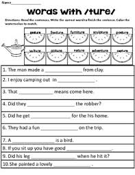 There are 5 layouts for each suffix tion, sion, ture, and ous. Phonics Worksheets Ture Ture And Tion Cut And Paste Worksheets By Busy Bee Students Look At The Pictures And Circle The Correct Word Skinnyripper