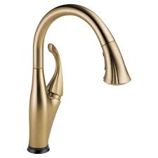 The trinsic single handle, touch free faucet. Delta 9192t Cz Dst Addison Touch2o Kitchen Faucet Champagne Bronze