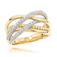 Opt for a traditional gold wedding band to seal your wedding vows in a classic style. Luxurman Right Hand Rings Unique Womens Diamond Ring 14k Gold 0 45ct