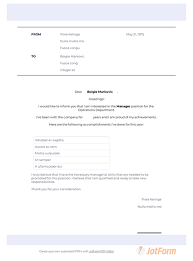 Floor manager in united states. Letter To Manager For Promotion Pdf Templates Jotform