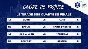 Le tirage des quarts de finale de la coupe de france a eu lieu ce jeudi. Onatousuncotefoot On Twitter Officiel Voici Le Tirage Au Sort Des Quarts De Finale De La Coupe De France Matches Mardi 11 Et Mercredi 12 Fevrier Prochain Sportecoledevie Cotefoot Cdf Https T Co Hoqnuncp8k