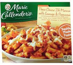 Brown muck!we will buy marie calendar from now on!!!! Marie Callender S Grocery Three Cheese Ziti Marinara With Sausage Pepperoni 369 G Nutrition Information Innit