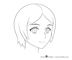 How To Draw An Anime Female Face 3 4 View Animeoutline Anime Face Drawing Girl Face Drawing Face Drawing