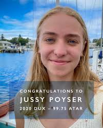 Congratulations Jussy! The 2020 Dux of...
