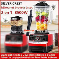 SILVER CREST Super Blenders, Mixeurs avec 2 bocaux - 8500W- 2.0L 2 En1 -  Prix pas cher | Jumia CI