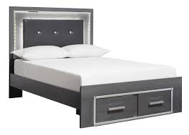 Modern white finish 5 piece bedroom suite with queen size platform bed set ia7u. Upholstered Panel Bed With Storage