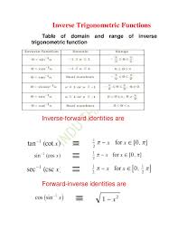Inverse Trigonometric Functions Xii 1