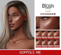 Gpme Shimmer Blush Darkskin By Goppols Me For The Sims 4 Cabelo Sims The Sims Sims