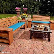 Relax on this comfortable adirondack bench. 15 Awesome Plans For Diy Patio Furniture Family Handyman