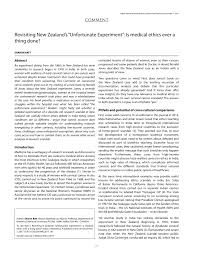 This happens when the cancer begins to lack oxygen, causing an infection. Pdf Revisiting New Zealand S Unfortunate Experiment Is Medical Ethics Ever A Thing Done