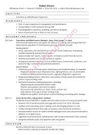 maintenance resume samples resume format