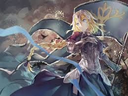 Anime Fate Apocrypha Ruler Fate Apocrypha Armor Girl Blonde Long Hair Braid Woman Warrior Blue Eyes Banner Fate Grand Order Anime Fate Apocrypha Ruler Fate