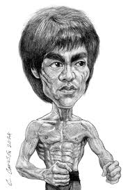 Por motivo de su de natalicio el pasado 27 de noviembre, les comparto mi  caricatura de **Bruce Lee**. Realizada a lápiz para un reto de Facebook.
