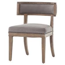 Carved shield back chairs, set of 10 :: Livingston Modern Classic Curved Back Charcoal Grey Cotton Dining Chair Kathy Kuo Home