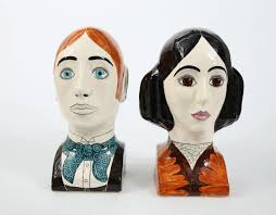 FIGURES, porcelain, 2 pieces, signed Toni Davidson & Alan Smith. Ceramics &  Porcelain