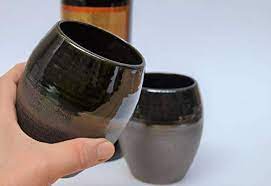 Ceramic metal recycled glass stoneware bamboo silicone titanium buy online & pick up in stores all delivery options same day. Amazon Com Wedding Glassware In Stock Single Bronze Pottery Stemless Wine Glass Ceramic Stemless Wine Glass 8th 9th 19th Anniversary Gift Wine Lovers Gift Handmade