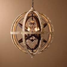 Let a chandelier brighten your space. Homary Retro Rustic Weathered Wooden Globe Metal Orb Crystal 5 Light Chandelier In Large Walmart Canada