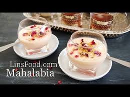 Mahalabia Recipe A Middle Eastern Dessert A Milk Pudding Flavoured Lightly With Rose Syrup Or Orange Blossom Middle Eastern Desserts Mahalabia Recipe Recipes