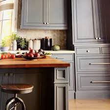 Grey Kitchen Cabinets Against Light Wood Floor This Gives Me Hope That It Would Look Ok Grey Painted Kitchen Kitchen Cabinet Design Kitchen Cabinet Colors