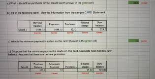 What do credit card numbers mean? 1 Here Is A Sample Credit Card Statemet Use The Chegg Com