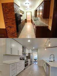 Sometimes when i look at the before and after of this kitchen, i can't believe. Small Galley Kitchen Remodel Before And After This Farmhouse Style Makeover Wit Openg Galley Kitchen Remodel Budget Kitchen Remodel Kitchen Remodel Layout