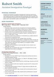 Immigration Paralegal Resume Samples Qwikresume