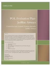 Pol Evaluation Plan Jetblue Airways Sloanes Portfolio