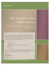 pol evaluation plan jetblue airways sloanes portfolio