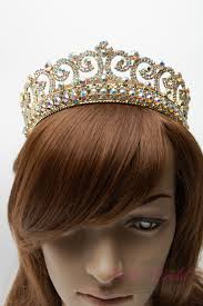 FAST SHIPPING!! Gold AB Round Crown, Royal Crown, Full Crown, Tiara,  Wedding Crown, Crown, Quinceañera, Crystal Crown, Sweet 16, Pageant