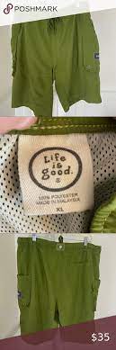 Life Is Good Men S Green Swim Trunks Xl Clothes Design Swim Trunks Trunks