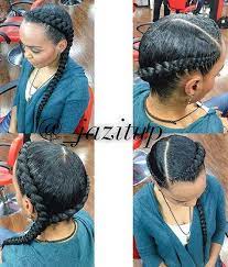 Two Cornrows Into A Side Braid Two Cornrow Braids Hair Styles Two Braid Hairstyles