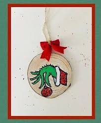 Download Grinch Wood Slice Christmas Rustic Hand Painted Ornament Ebay Christmas Stencils Painted Christmas Ornaments Hand Painted Ornaments Yellowimages Mockups
