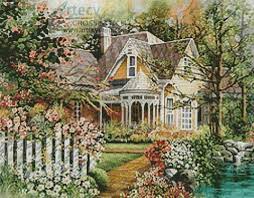 Cross stitch freebies counted cross stitch patterns cross stitch charts cross stitch designs cross stitch embroidery beading patterns embroidery patterns cross stitch house christmas this free music notes cross stitch pdf pattern is one of the first cross stitch patterns i ever designed. Artecy Cross Stitch House With A Picket Fence Cross Stitch Pattern To Print Online