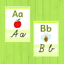 Drucken sie die vorlage aus und schneiden sie die gewünschten buchstaben mit der schere aus. Abc Und Schreibschrift Buchstaben Aushang Frau Locke