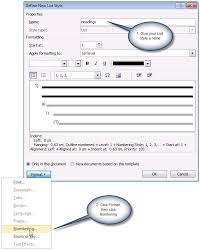 How To Create Numbered Headings Or Outline Numbering In Word 2007 And Word 2010 Words Word 2007 Outline