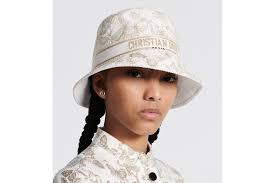 Mũ Nữ Dior D-bobby Small Bucket 'White Gold-tone' 41DTM923X131-CO90