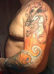 The symbolism of dragon tattoos cover a wide range of meanings. Shoulder Arm Japanese Carp Dragon Tattoo By Cuba Tattoo